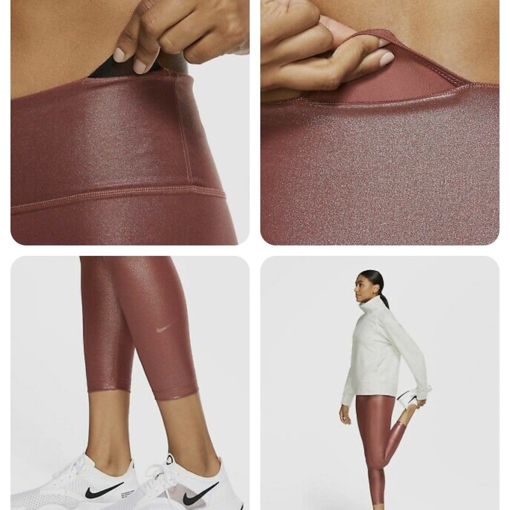NWT! Women's Nike One Icon Shimmer Leggings - Picture 5 of 6